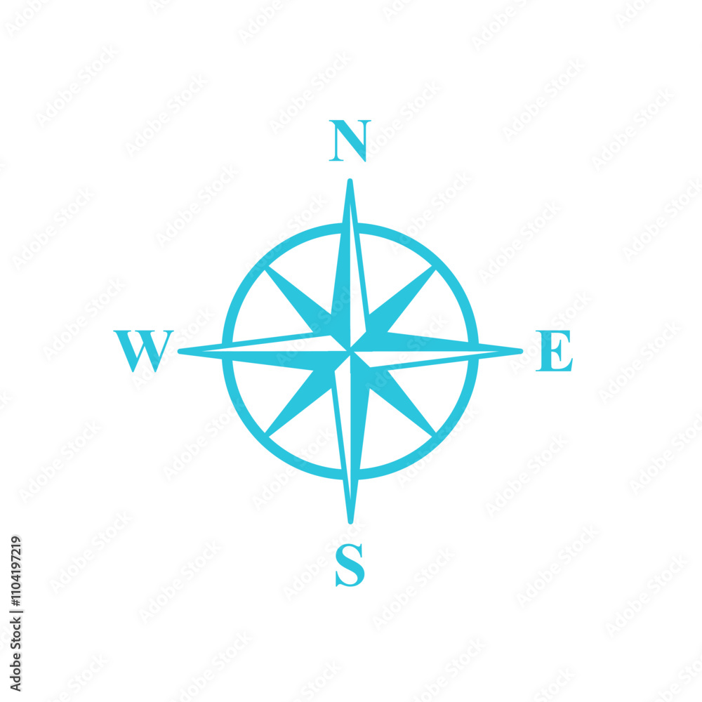 Compass, Navigator icon. Isolated on white background. From blue icon set. Compass, Navigator icon. Isolated on white background. From blue icon set.