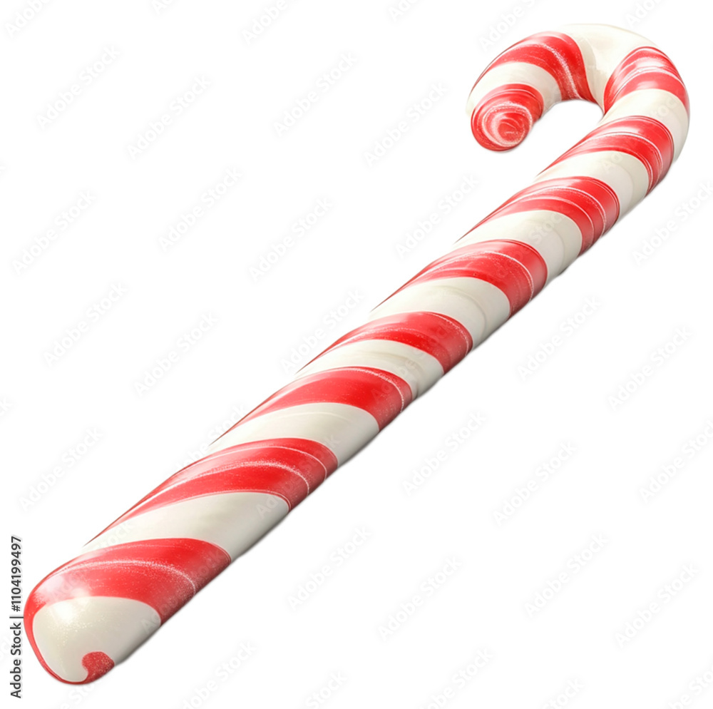 Fototapeta premium Colorful candy cane placed on a white background for holiday decoration