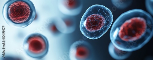 Researcher using artificial intelligence to track and predict cellular differentiation in stem cells, AI stem cell differentiation, futuristic insights