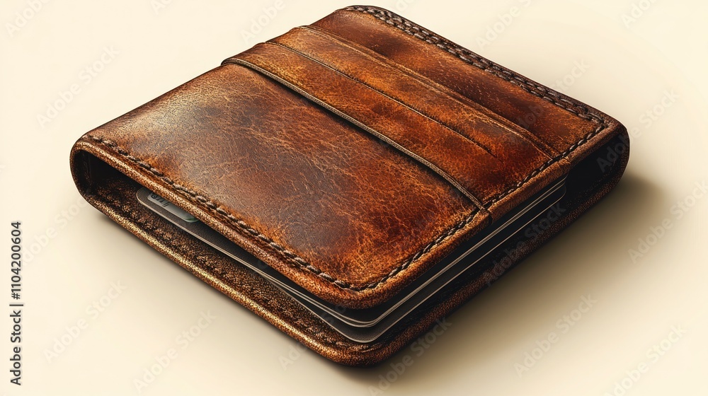 A stylish brown leather wallet with a textured finish, designed for carrying cards and cash. A stylish brown leather wallet with a textured finish, designed for carrying cards and cash.