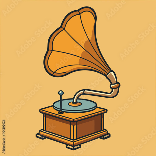 old gramophone isolated on white