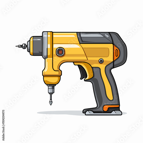 Cartoon Glue Gun Line Vector Illustration for Crafts and DIY Projects