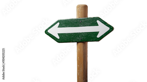 Green directional arrow signpost pointing both ways photo