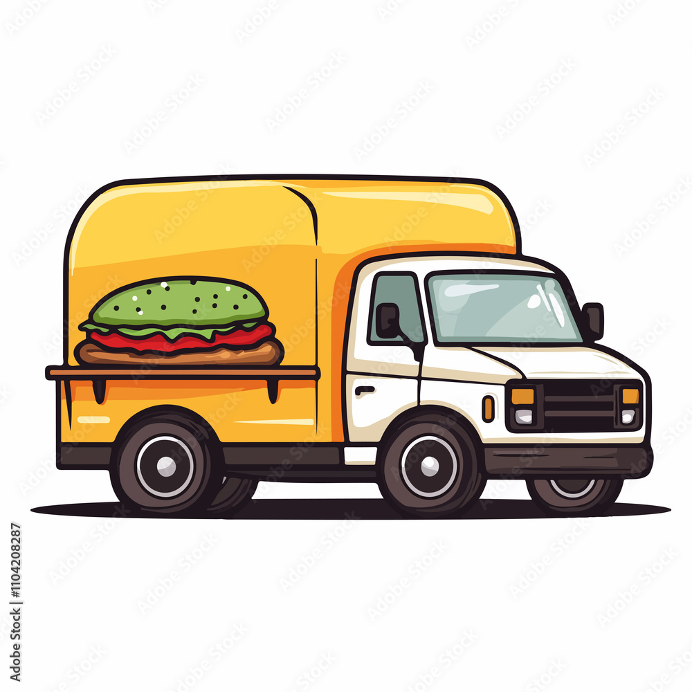Fast Food Delivery Truck: Hamburger Transportation Fast Food Delivery Truck: Hamburger Transportation