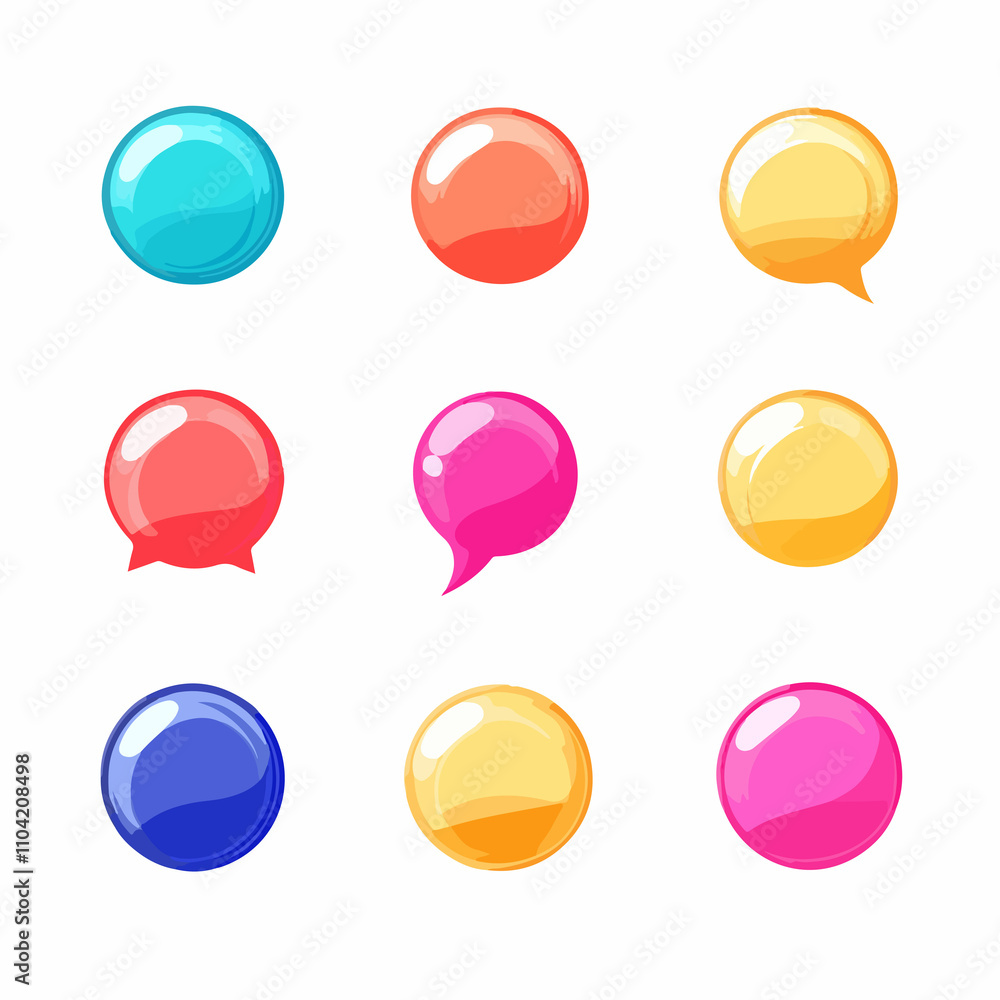 Bubble Icon Set for Communication in Vector Graphic Bubble Icon Set for Communication in Vector Graphic