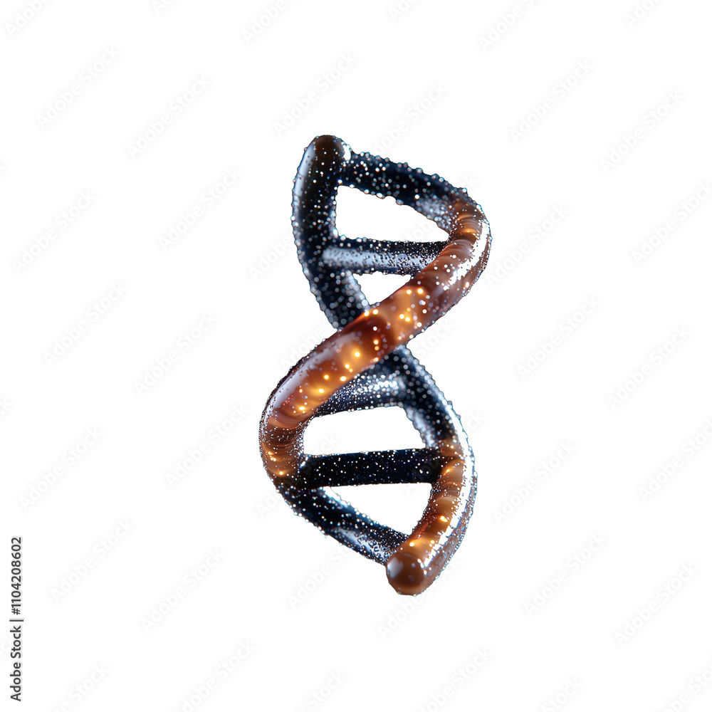 Glowing dna helix structure with sparkling details Glowing dna helix structure with sparkling details