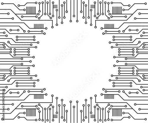 vector abstract electronic circuit board. CPU microchip circuit on computer motherboard. 
artificial intelligence AI. 
communication and engineering concept