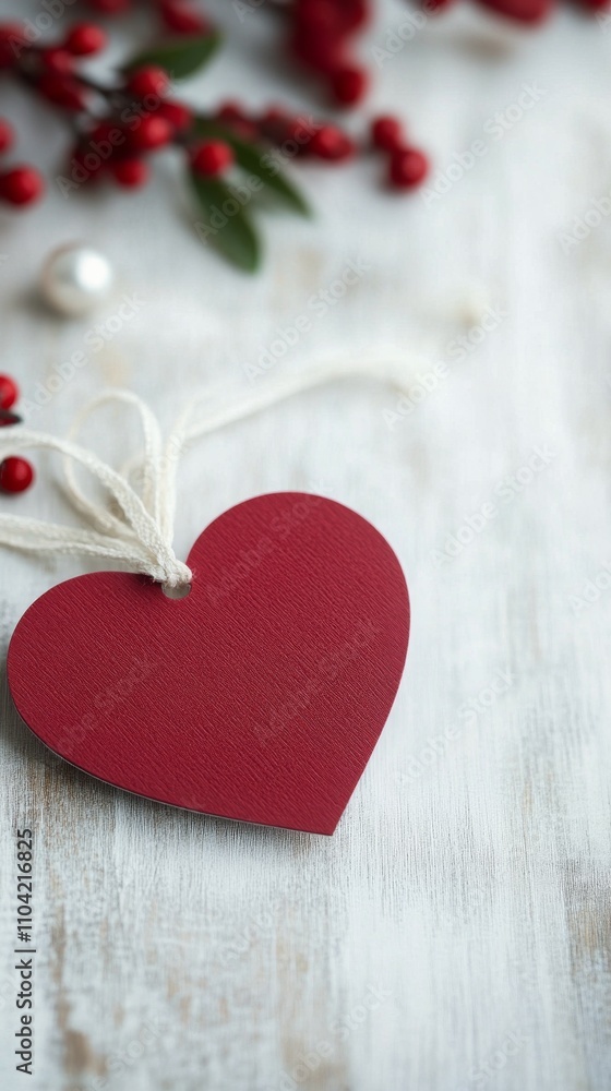 Heart shaped decoration with flowers on a rustic wooden surface in soft light Heart shaped decoration with flowers on a rustic wooden surface in soft light