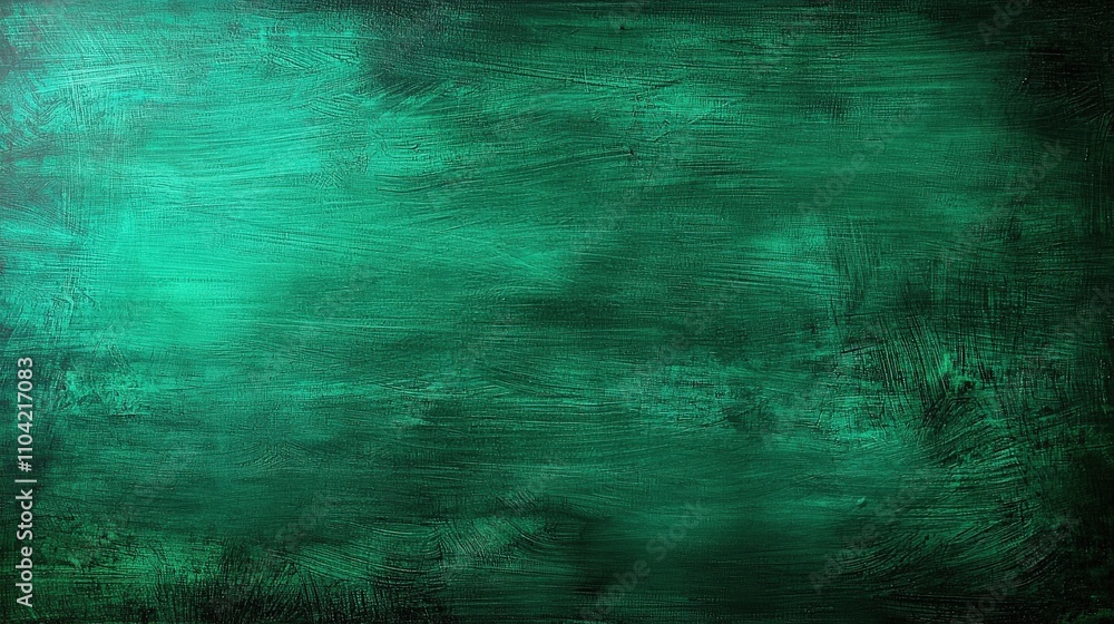 Obraz premium Sophisticated emerald surface with a distressed vintage texture, bordered by soft black shadows for a classic and refined design aesthetic