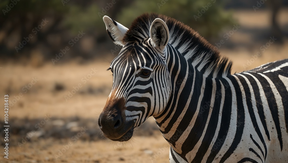 Another view of Burchell’s zebra in nature. Another view of Burchell’s zebra in nature.