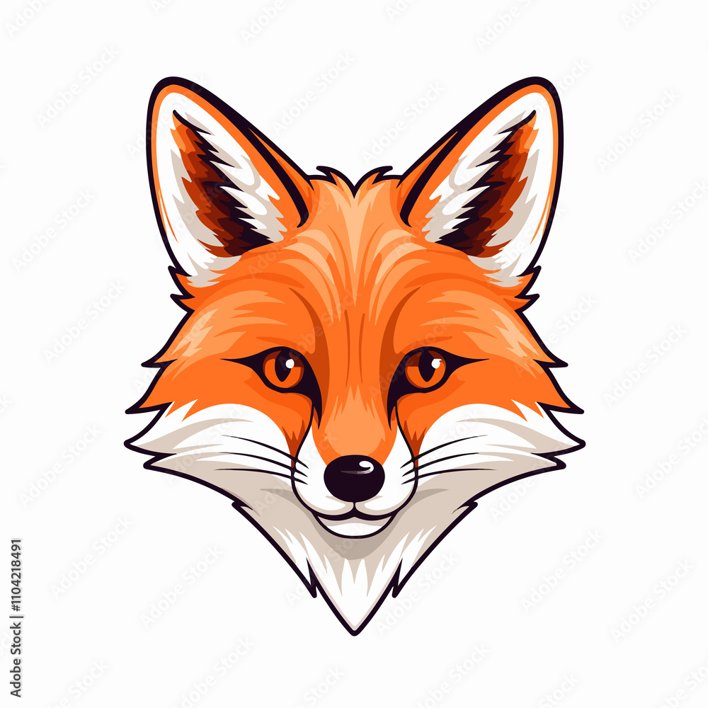 Obraz premium Minimalist Fox Line Vector Illustration Isolated on White Background