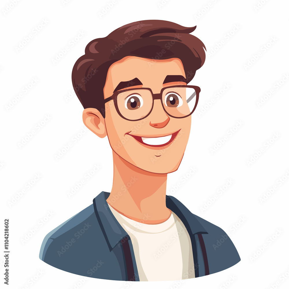 Happy Student Character Vector Illustration Smiling Happy Student Character Vector Illustration Smiling