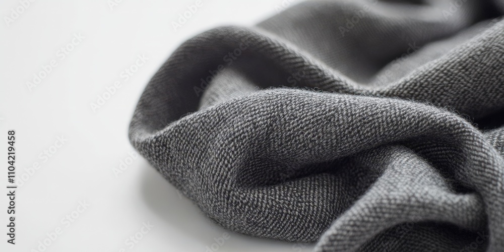 Fototapeta premium Soft Grey Wool Scarf Texture Close-Up