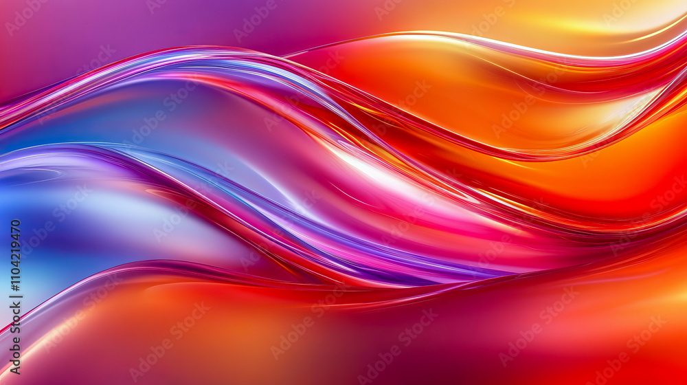 Fototapeta premium Vibrant waves of colorful abstract light and motion