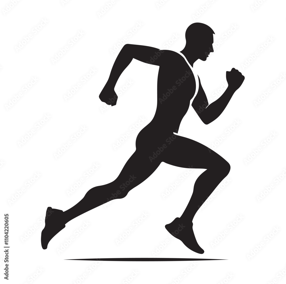 Running men and women, human Running Silhouette vector Running men and women, human Running Silhouette vector