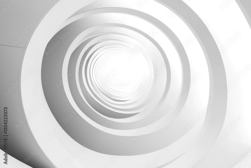 Abstract white spiral tunnel with light at the end. Abstract white spiral tunnel with light at the end.