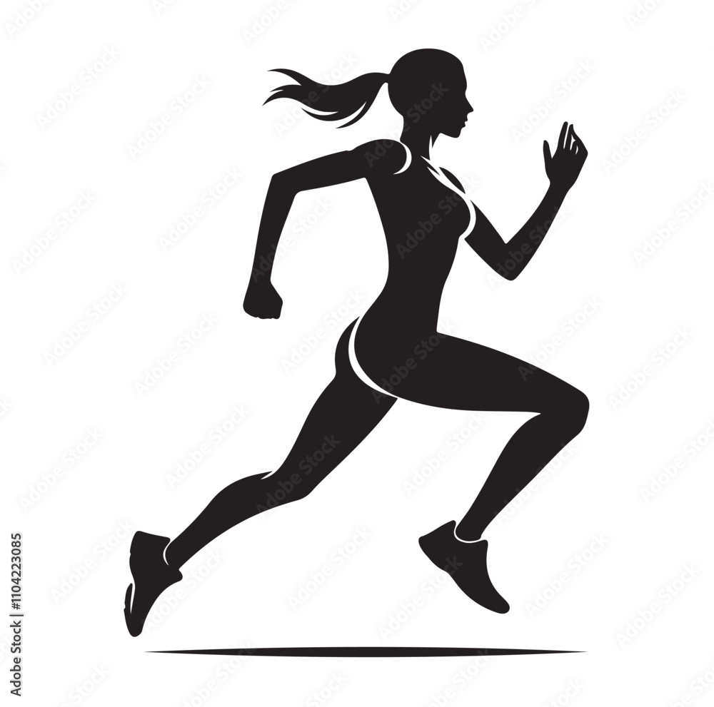 Running men and women, human Running Silhouette vector