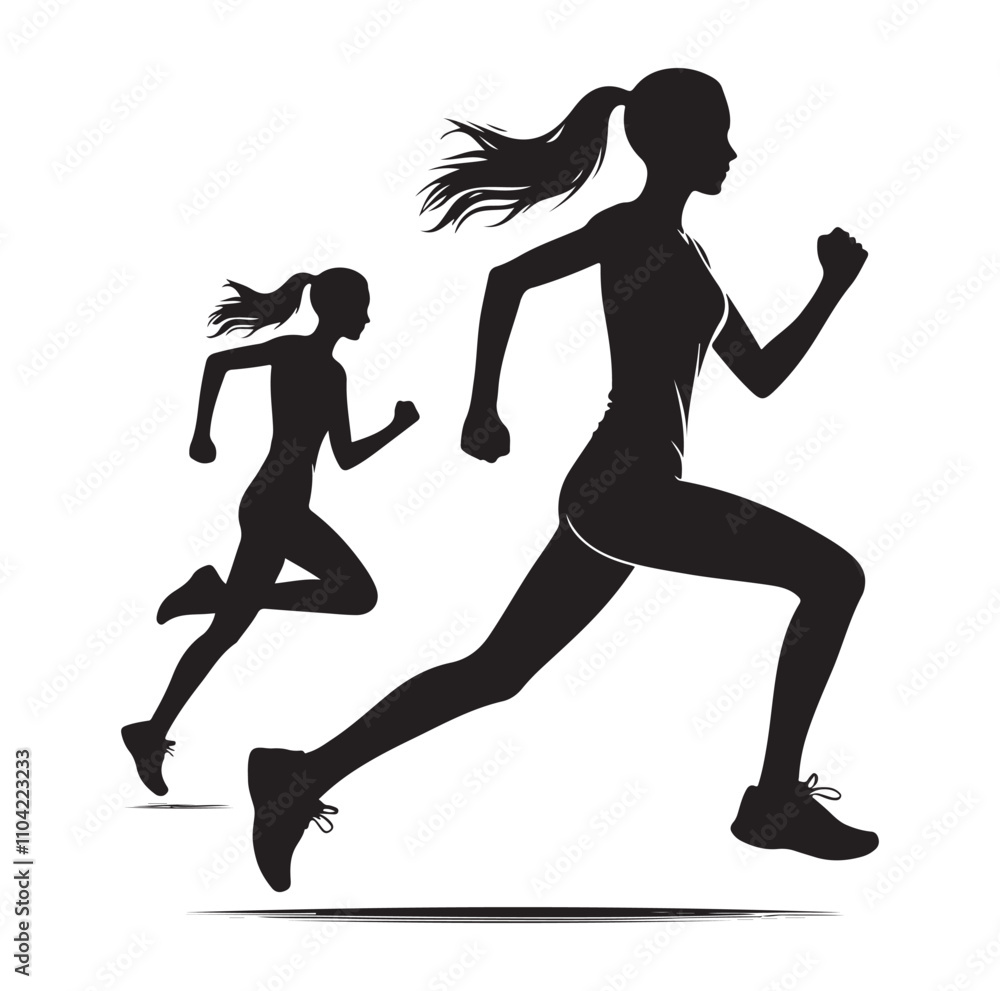 Running men and women, human Running Silhouette vector Running men and women, human Running Silhouette vector