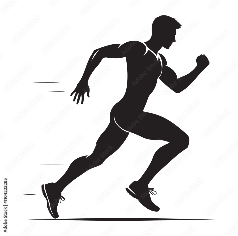 Running men and women, human Running Silhouette vector Running men and women, human Running Silhouette vector