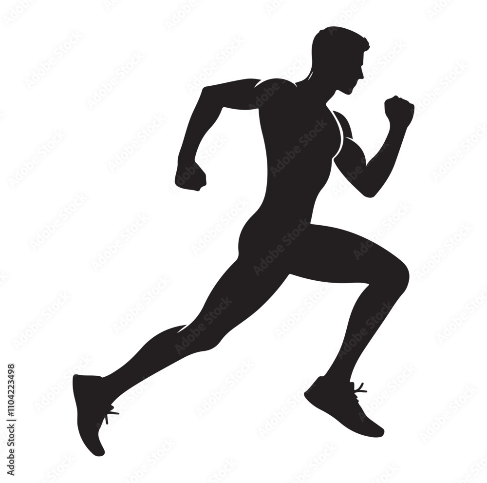 Running men and women, human Running Silhouette vector Running men and women, human Running Silhouette vector