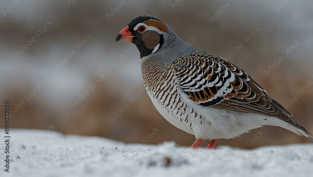 Arctic partridge in winter plumage. Arctic partridge in winter plumage.