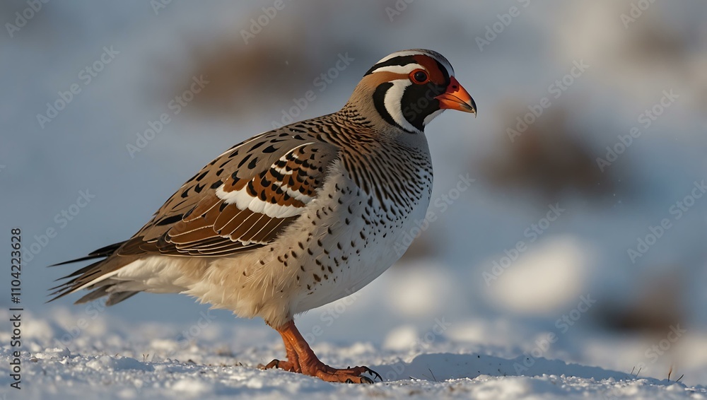 Arctic partridge in winter plumage. Arctic partridge in winter plumage.