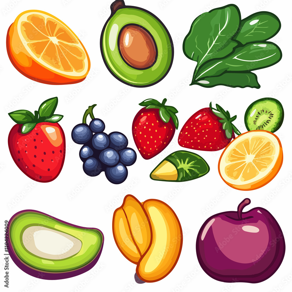 Vibrant Healthy Food Design Vector Illustration Vibrant Healthy Food Design Vector Illustration
