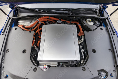 Quadro su tela Modern hydrogen powered electric car car under the bonnet
