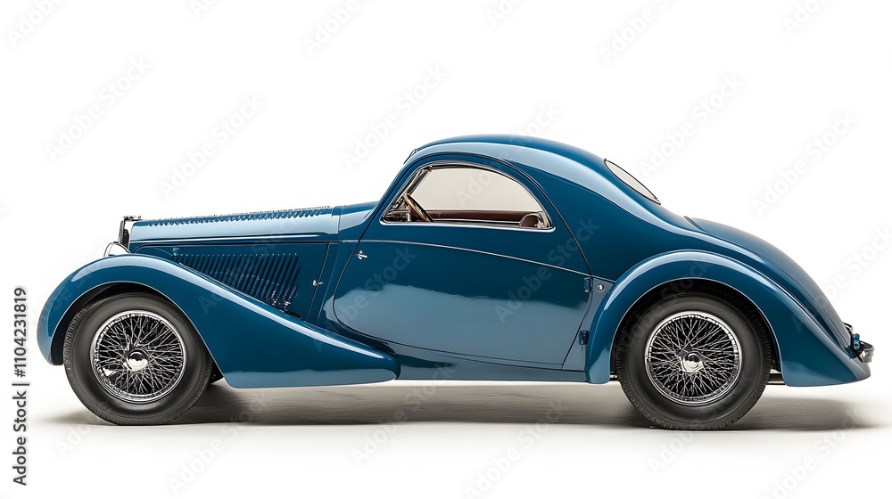 Obraz premium Vintage Old Car from the 1930s, on White Background, Wallpaper, Cover and Screen for Smartphone, PC, Laptop, 9:16 and 16:9 Format