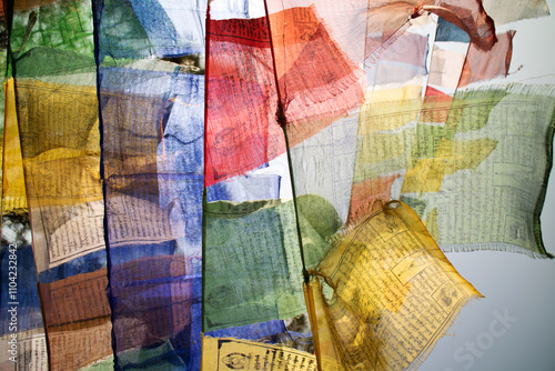 Lines of prayer flags in Bhutan