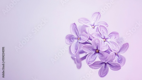 Wallpaper Mural A single vibrant purple lilac bloom against a pale lavender background, natural close-up shot, Minimalist style Torontodigital.ca