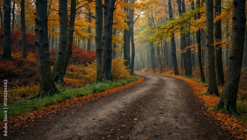 Obraz premium Autumn forest path.