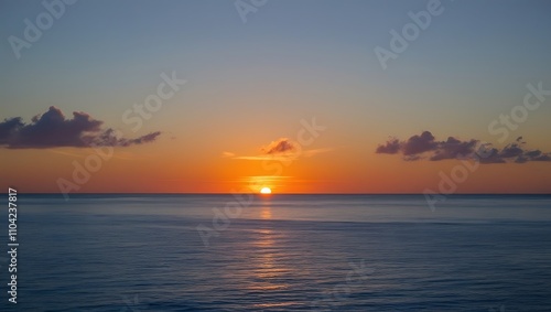 Fototapeta Naklejka Na Ścianę i Meble -  Beautiful landscape of a sunset over the ocean