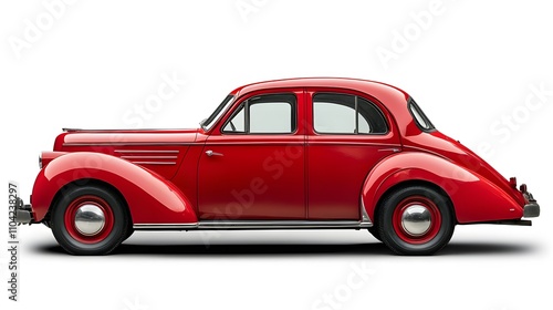 Vintage Old Car from the 1940s, on White Background, Wallpaper, Cover and Screen for Smartphone, PC, Laptop, 9:16 and 16:9 Format