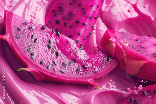 Wallpaper Mural Pink fruit melon slices with poppy seeds on top, served as a dessert or snack. Torontodigital.ca