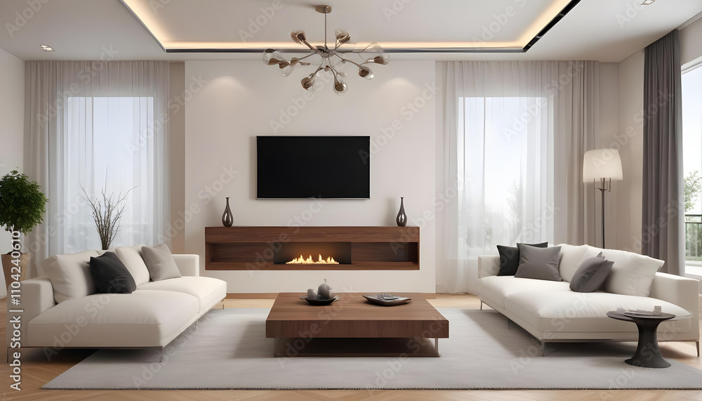 Home interior 3D rendering Home interior 3D rendering