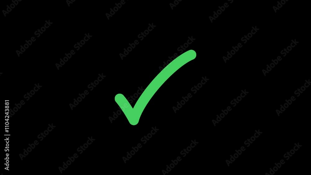 Animation of Check Mark. Green check or correct icon isolated on transparent background. Animation of Check Mark. Green check or correct icon isolated on transparent background.