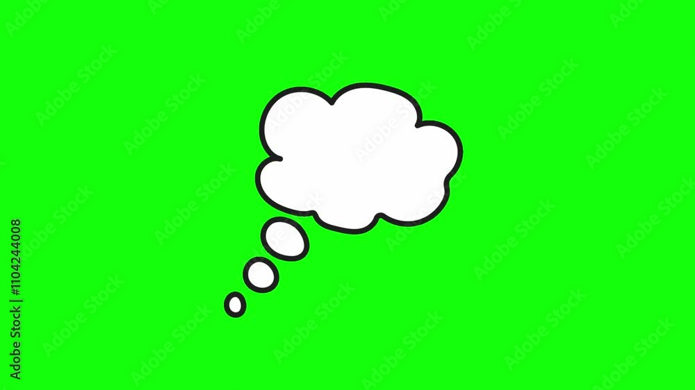 Animation of thought cloud, isolated on transparent background with alpha channel. Animation of thought cloud, isolated on transparent background with alpha channel.