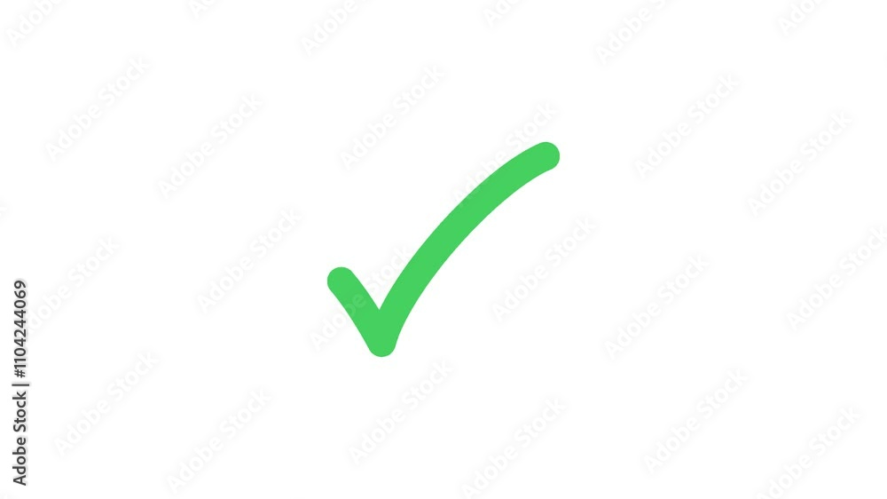 Animation of Check Mark. Green check or correct icon isolated on transparent background. Animation of Check Mark. Green check or correct icon isolated on transparent background.