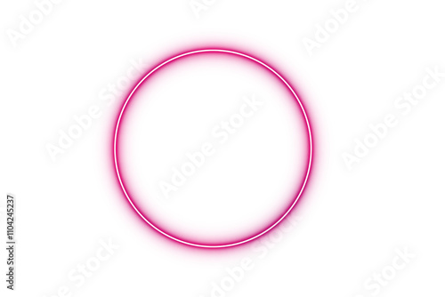 Pink neon circle with a glowing effect, perfect as a design element or decorative frame
