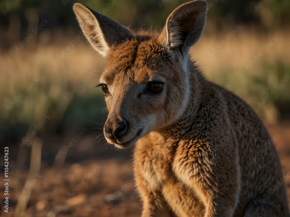 Baby kangaroo clinging to its mother's ear for comfort. Baby kangaroo clinging to its mother's ear for comfort.
