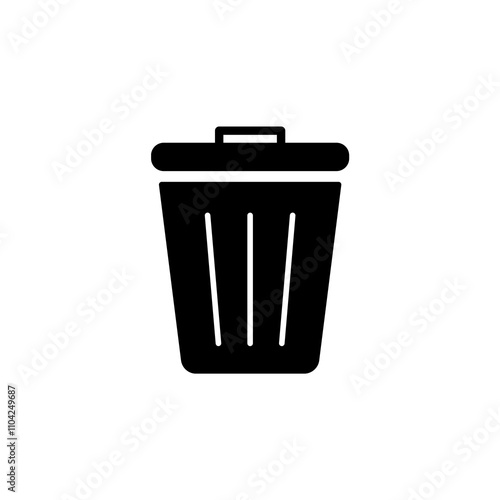 Black Trashcan Delete Icon on Computer