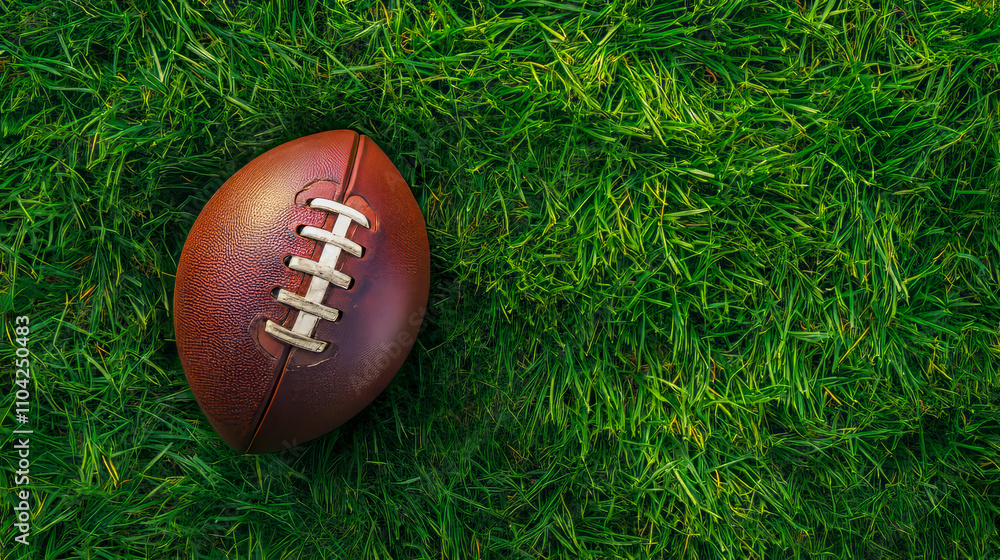 American football on lush green grass field American football on lush green grass field