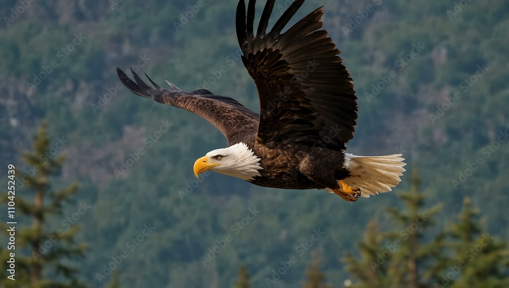 Fototapeta premium Bald eagle in flight.