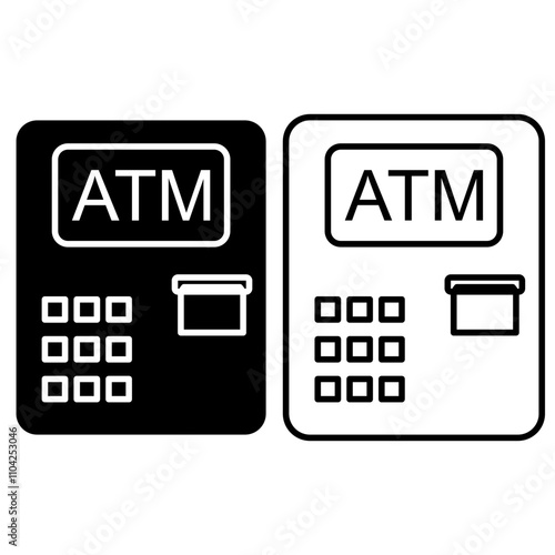 Bank atm icon. Isolated bank teller and bank atm icon line style. Premium quality vector symbol drawing concept for your logo web mobile app UI design.