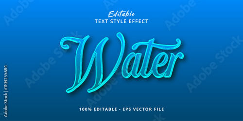Water liquid blue 3d editable text effect