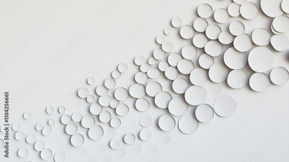 Abstract geometric pattern of circles decreasing in size, aligned in a perfect diagonal on a white background, minimalist and conceptual design Abstract geometric pattern of circles decreasing in size, aligned in a perfect diagonal on a white background, minimalist and conceptual design