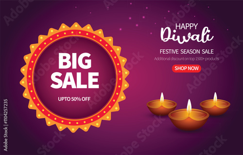 Happy diwali festive season sale background vector illustration 