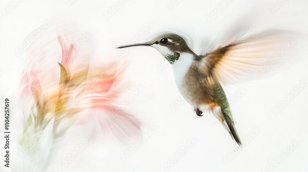 Fototapeta premium Hummingbird in Flight, Nature's Grace in Motion