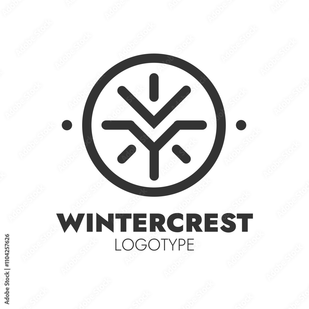 A stylish, modern snowflake design in black and white, featuring clean geometric lines in a minimalistic circular pattern A stylish, modern snowflake design in black and white, featuring clean geometric lines in a minimalistic circular pattern